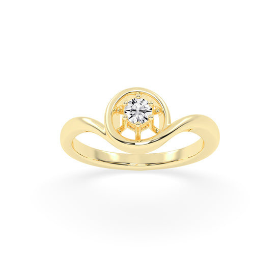 Deliena round center stone delicate lab diamond ring
