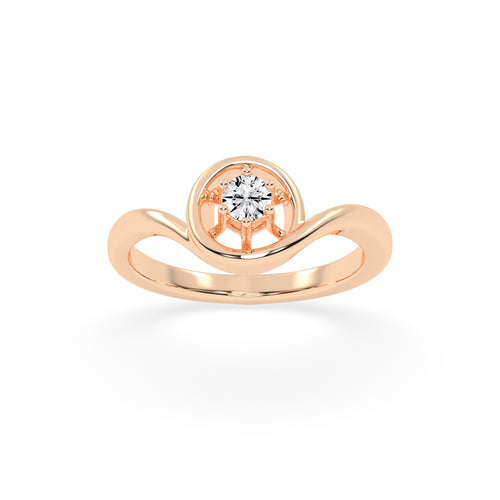 Deliena round center stone delicate lab diamond ring