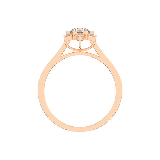 Halavera Flower prong round cut halo lab diamond ring