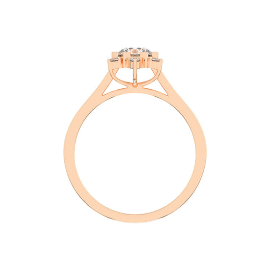 Halavera Flower prong round cut halo lab diamond ring