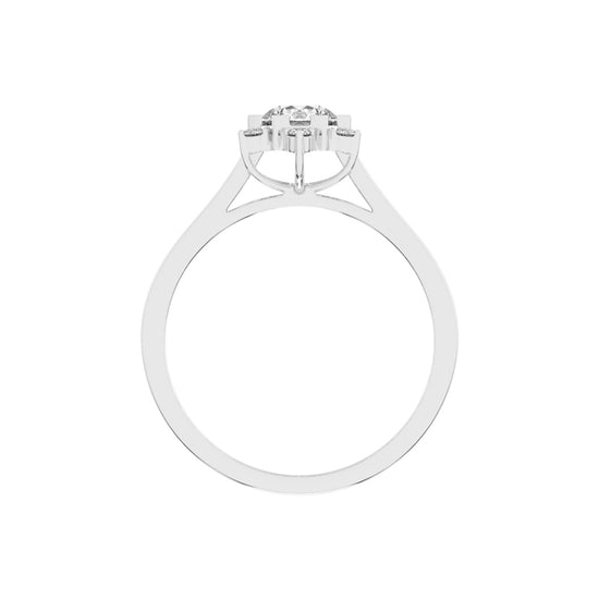 Halavera Flower prong round cut halo lab diamond ring