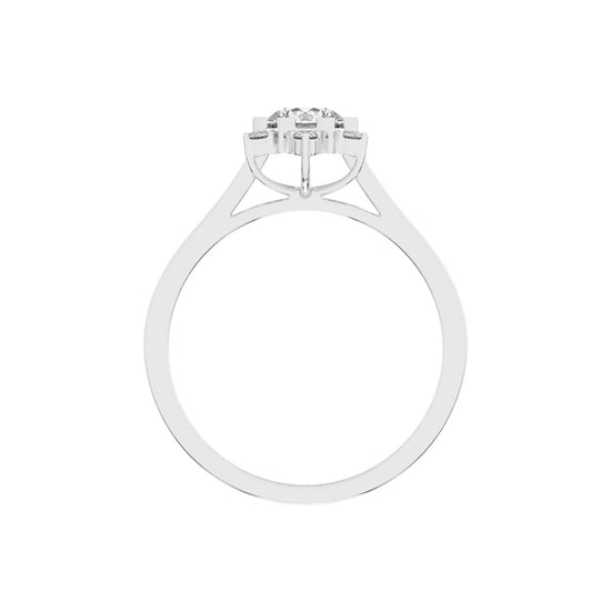 Halavera Flower prong round cut halo lab diamond ring