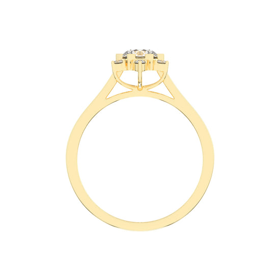 Halavera Flower prong round cut halo lab diamond ring