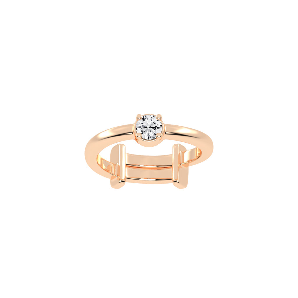 Solerisia Bezel Accent round cut solitaire lab diamond ring