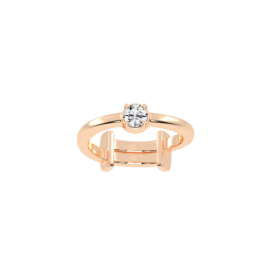 Solerisia Bezel Accent round cut solitaire lab diamond ring