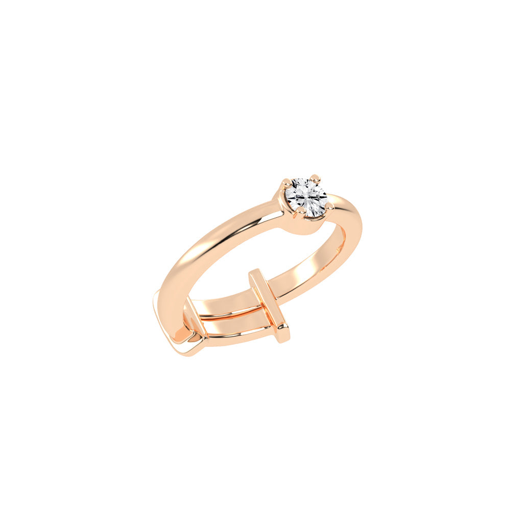 Solerisia Bezel Accent round cut solitaire lab diamond ring