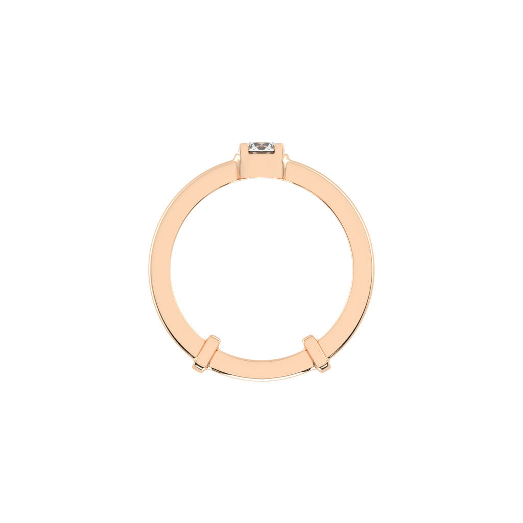 Solerisia Bezel Accent round cut solitaire lab diamond ring