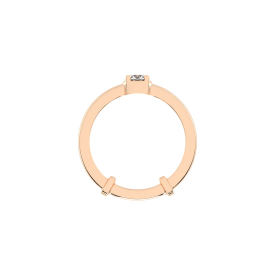 Solerisia Bezel Accent round cut solitaire lab diamond ring