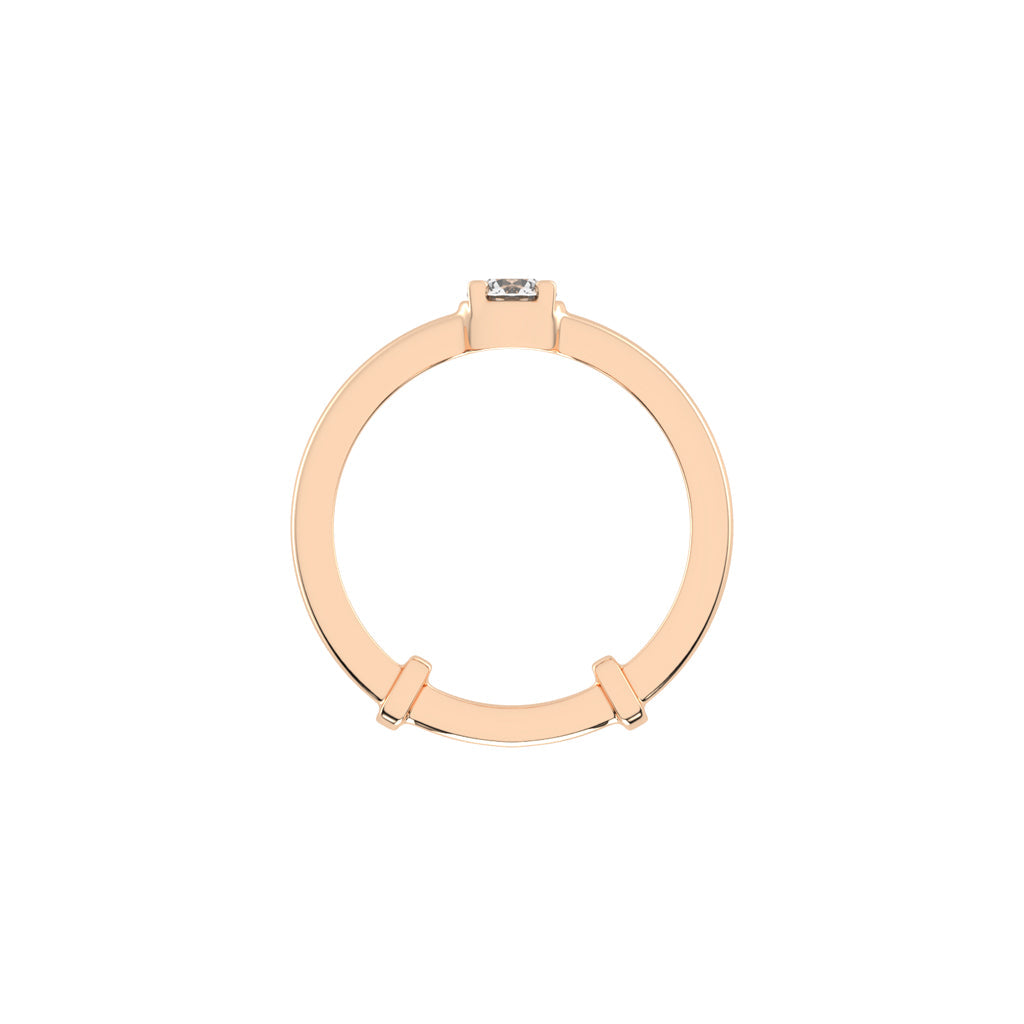 Solerisia Bezel Accent round cut solitaire lab diamond ring