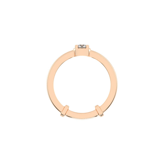 Solerisia Bezel Accent round cut solitaire lab diamond ring