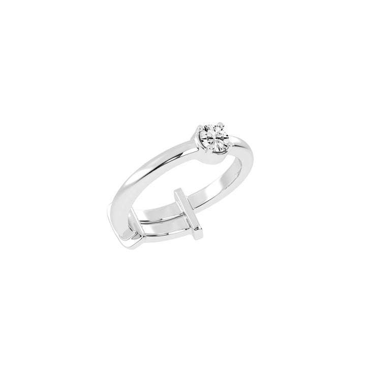 Solerisia Bezel Accent round cut solitaire lab diamond ring