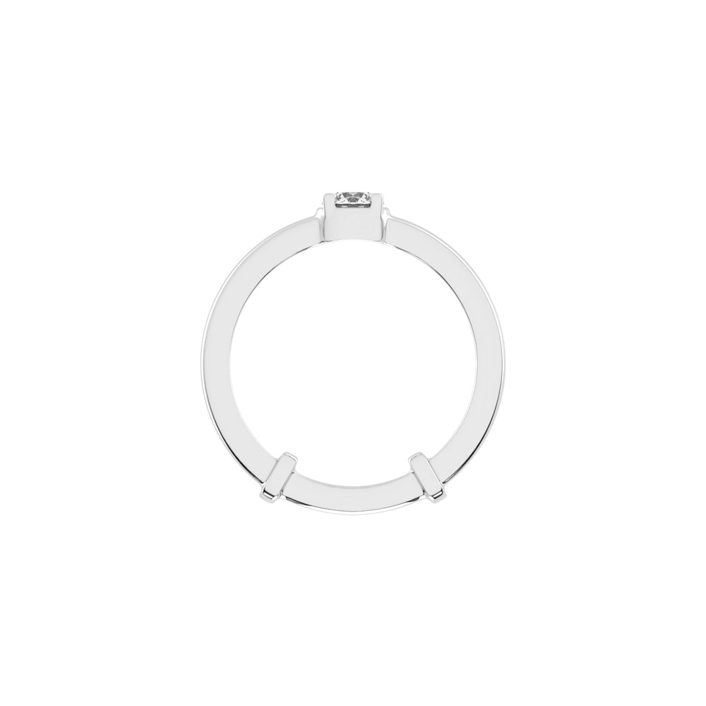 Solerisia Bezel Accent round cut solitaire lab diamond ring