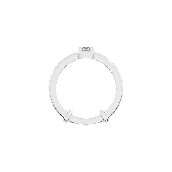 Solerisia Bezel Accent round cut solitaire lab diamond ring
