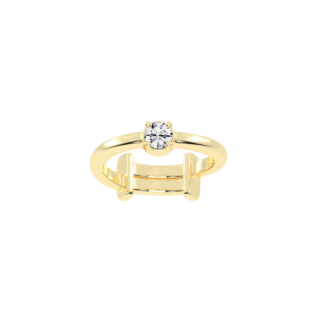 Solerisia Bezel Accent round cut solitaire lab diamond ring