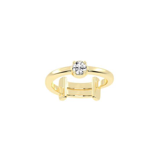 Solerisia Bezel Accent round cut solitaire lab diamond ring
