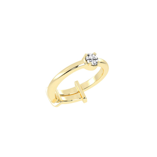 Solerisia Bezel Accent round cut solitaire lab diamond ring