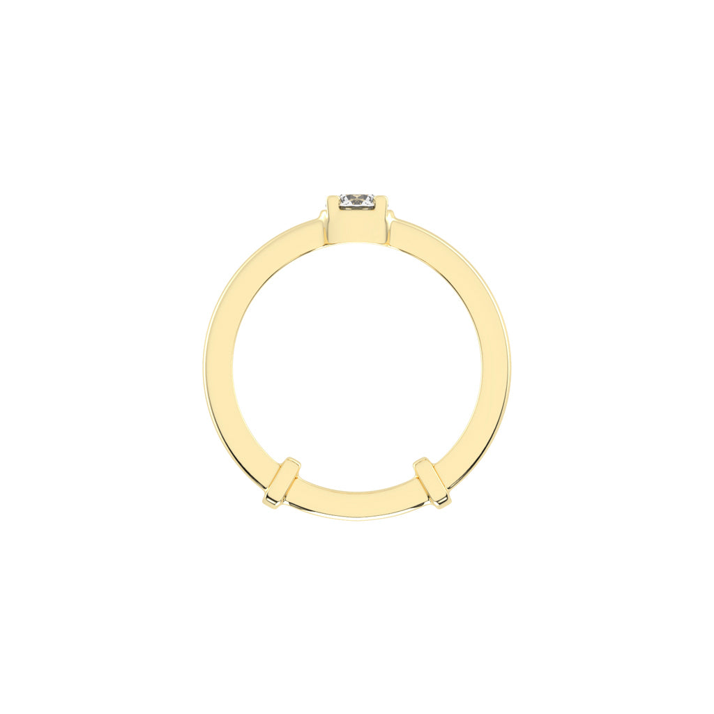 Solerisia Bezel Accent round cut solitaire lab diamond ring