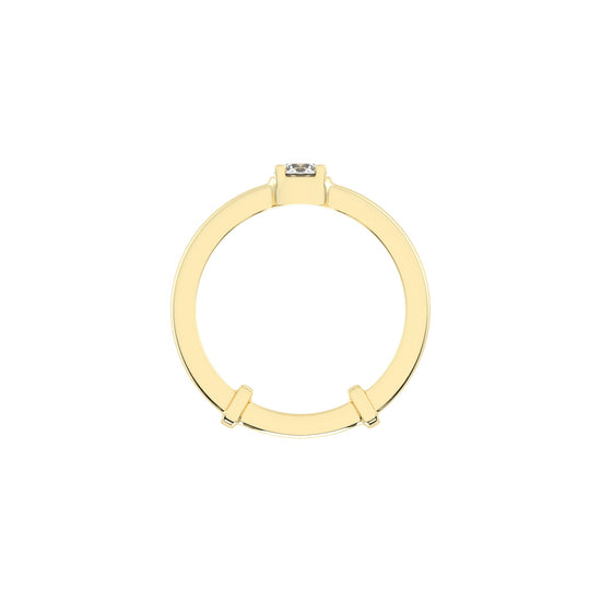 Solerisia Bezel Accent round cut solitaire lab diamond ring