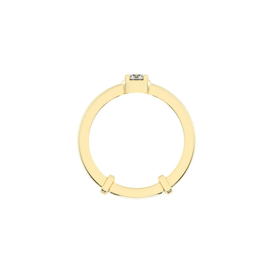 Solerisia Bezel Accent round cut solitaire lab diamond ring