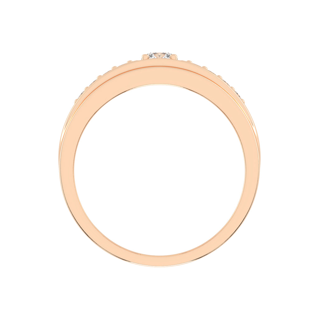 Crystelle round cut side stone lab diamond ring