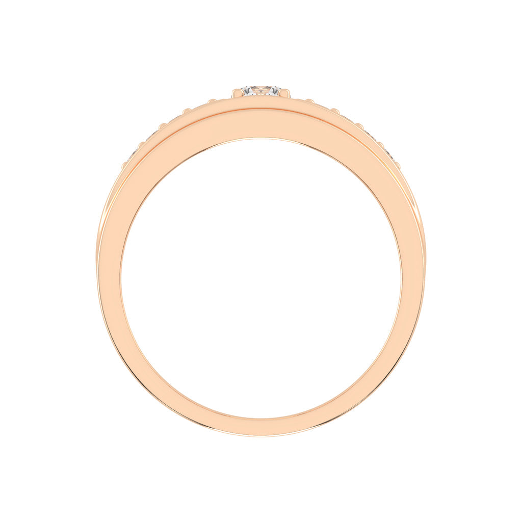Crystelle round cut side stone lab diamond ring