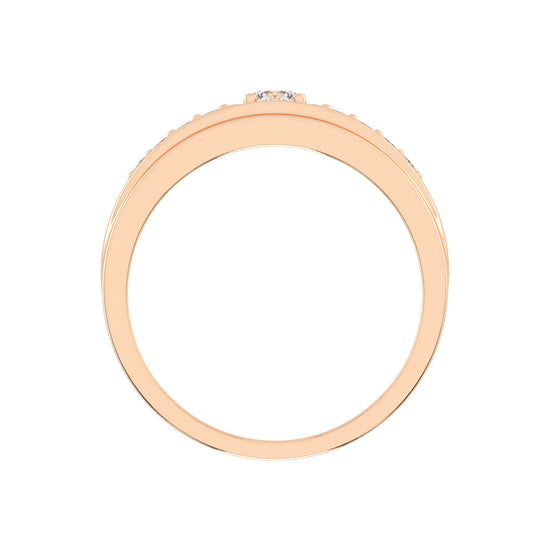 Crystelle round cut side stone lab diamond ring