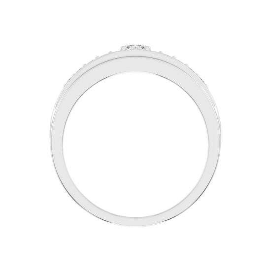 Crystelle round cut side stone lab diamond ring