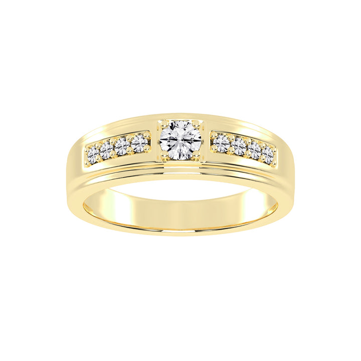Crystelle round cut side stone lab diamond ring