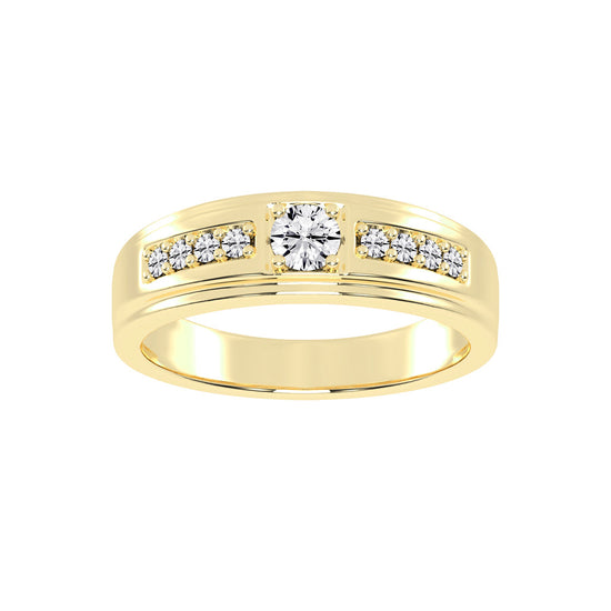 Crystelle round cut side stone lab diamond ring