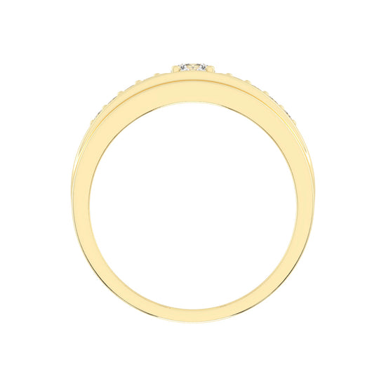 Crystelle round cut side stone lab diamond ring