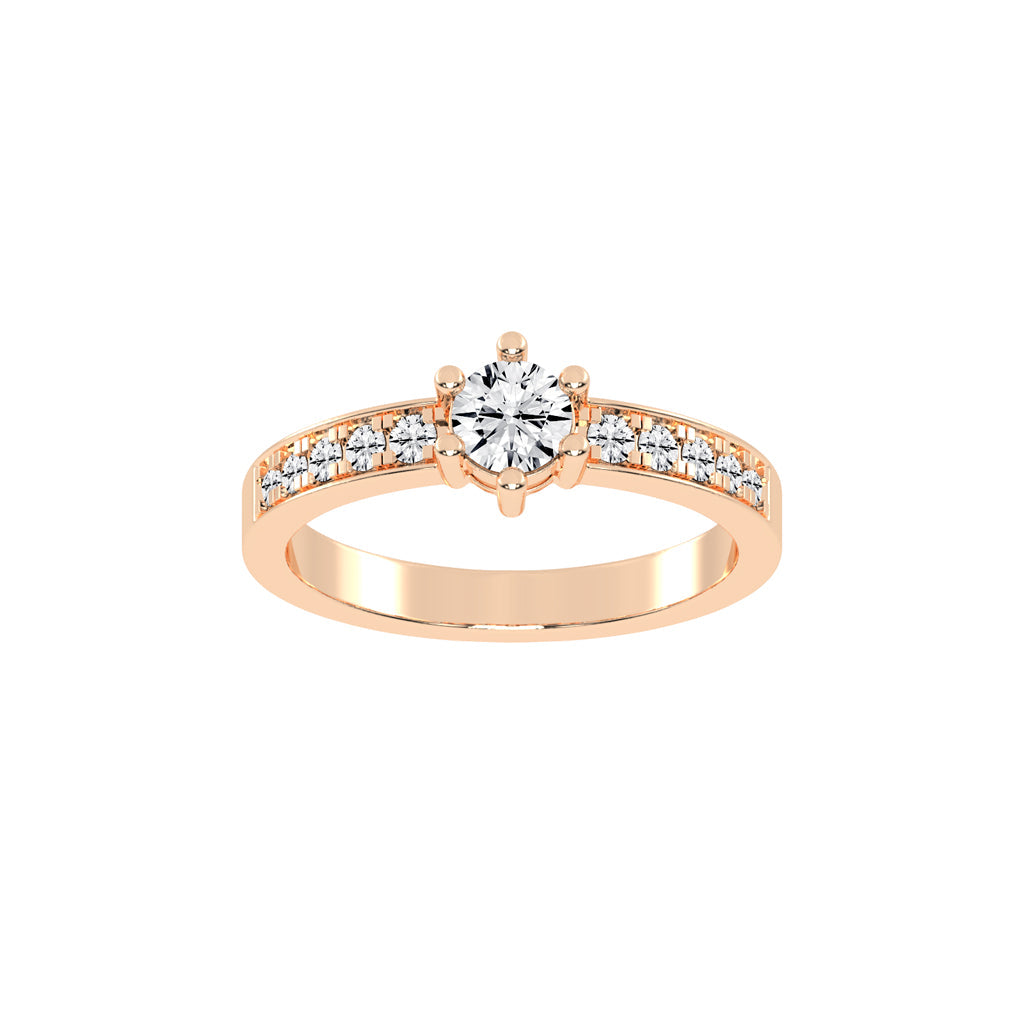 Aurineve channel setting round cut classic lab diamond ring