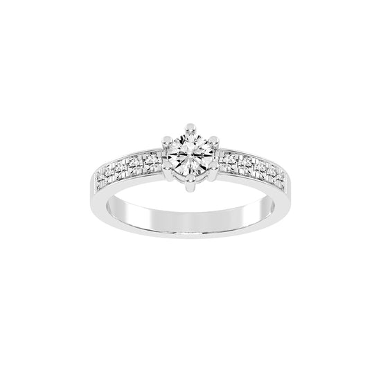 Aurineve channel setting round cut classic lab diamond ring