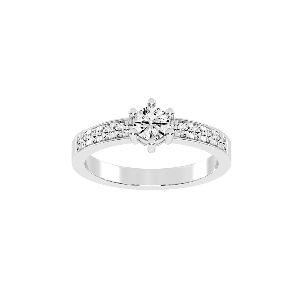 Aurineve channel setting round cut classic lab diamond ring