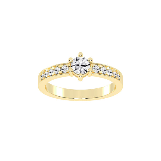 Aurineve channel setting round cut classic lab diamond ring