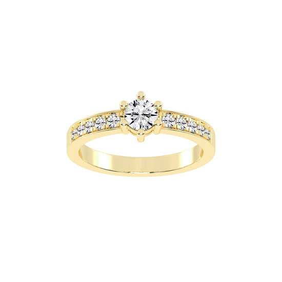 Aurineve channel setting round cut classic lab diamond ring