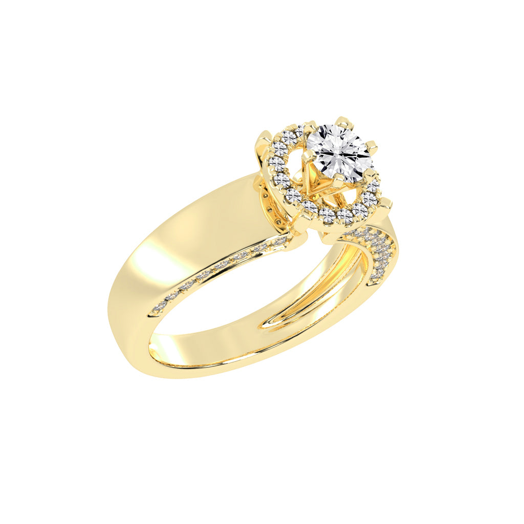 Round Shape Designer Halo Ring