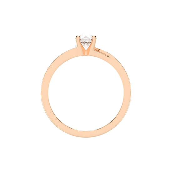 Aurelius Bypass Round Cut Side Stone Lab Diamond Ring