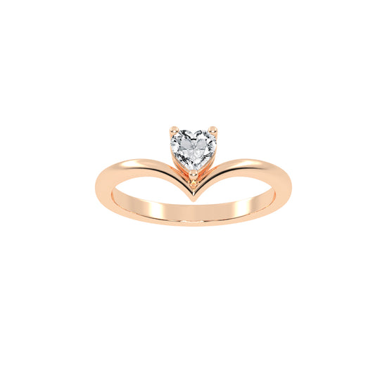 Solviona Three Prong Heart Cut Solitaire Lab Diamond Ring
