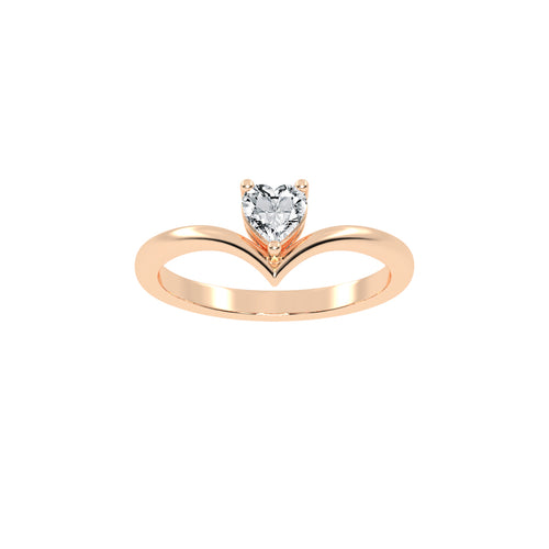 Solviona Three Prong Heart Cut Solitaire Lab Diamond Ring