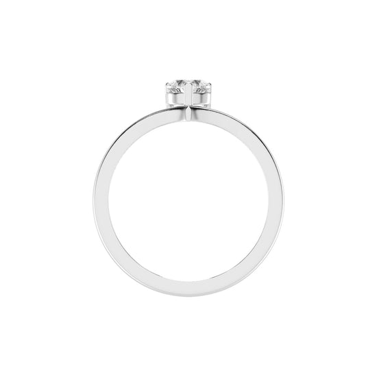 Solviona Three Prong Heart Cut Solitaire Lab Diamond Ring