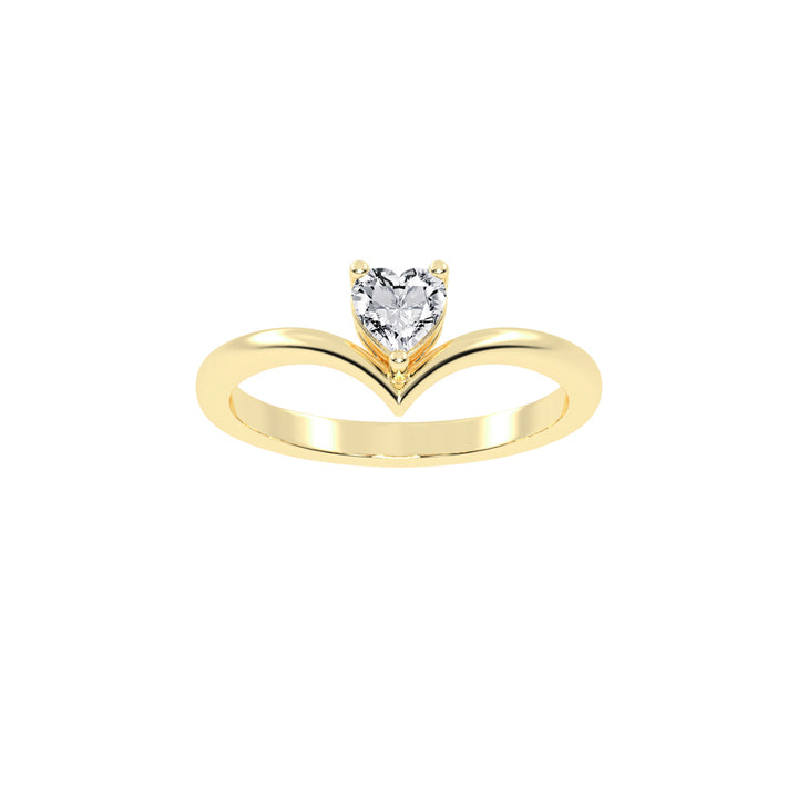 Solviona Three Prong Heart Cut Solitaire Lab Diamond Ring