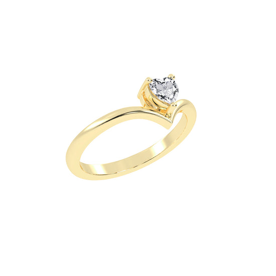 Solviona Three Prong Heart Cut Solitaire Lab Diamond Ring