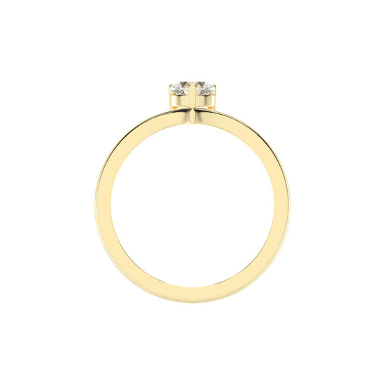 Solviona Three Prong Heart Cut Solitaire Lab Diamond Ring