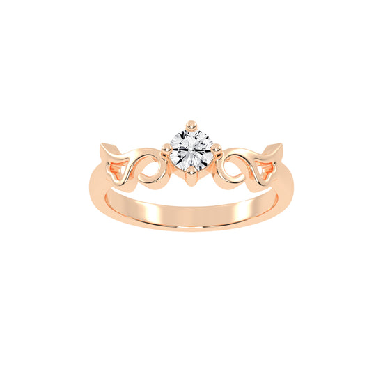 Adorevia Four Prong Round Cut Classic Lab Diamond Ring