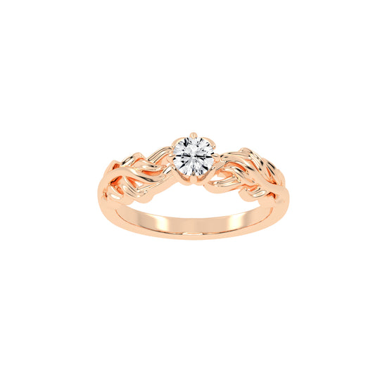 Gleamira Fire Rose Round Cut Classic Lab Diamond Ring
