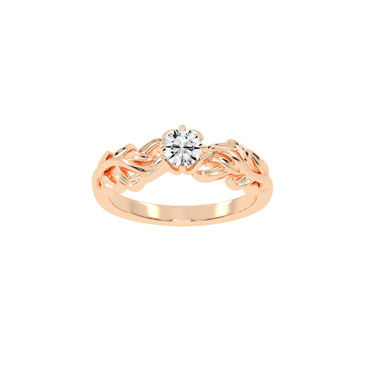 Gleamira Fire Rose Round Cut Classic Lab Diamond Ring