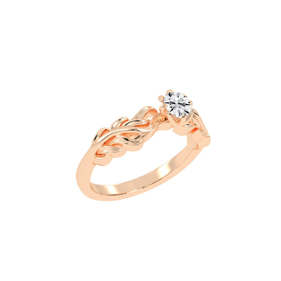 Gleamira Fire Rose Round Cut Classic Lab Diamond Ring
