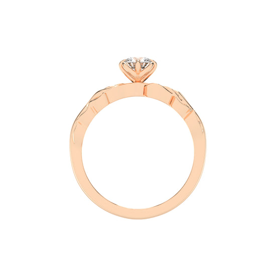 Gleamira Fire Rose Round Cut Classic Lab Diamond Ring