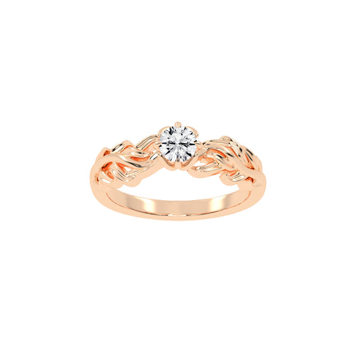 Gleamira Fire Rose Round Cut Classic Lab Diamond Ring
