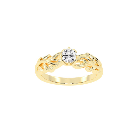 Gleamira Fire Rose Round Cut Classic Lab Diamond Ring